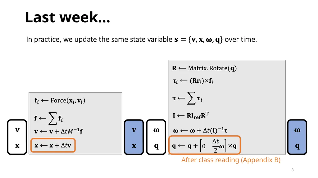 GAMES103: Intro to Physics-Based Animation Rigid - slide 8 of 41