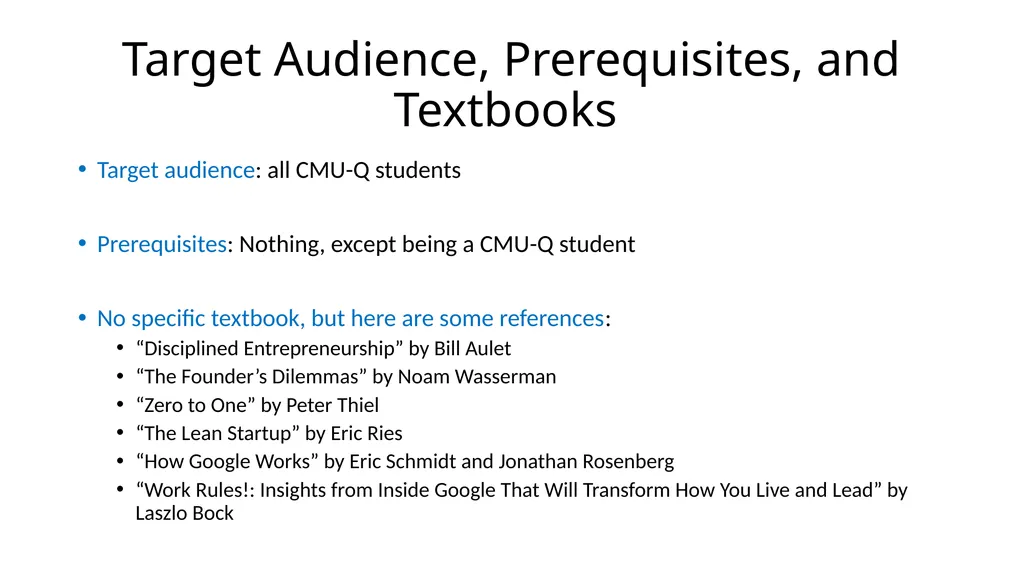 Entrepreneurship for Computer Science CS 15-390 - slide 27 of 28