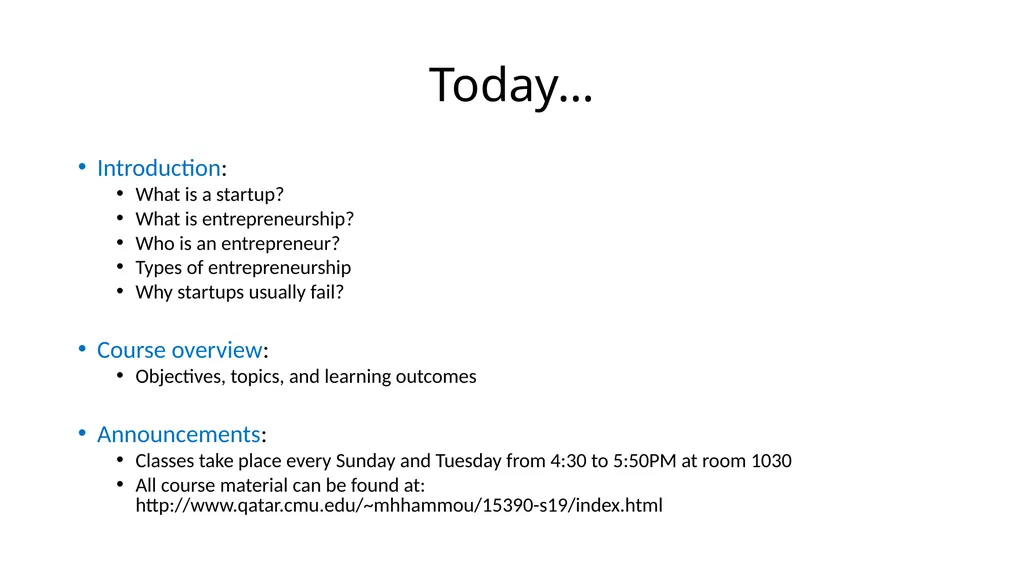Entrepreneurship for Computer Science CS 15-390 - slide 2 of 28