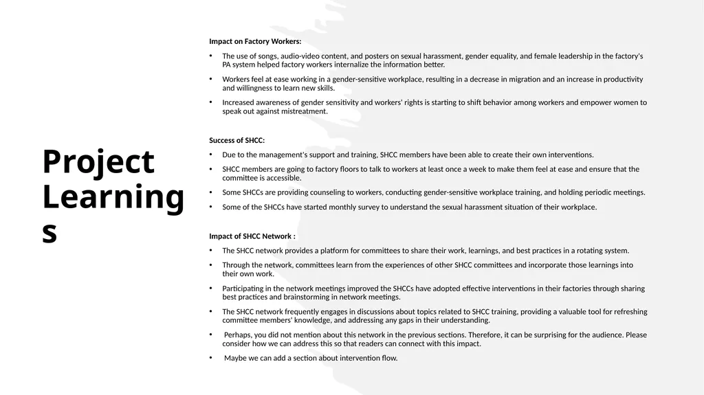 Learnings and Perspectives on Gender Sensitivity - slide 6 of 10