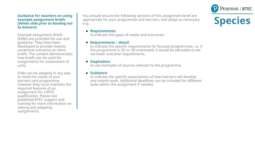 Example assignment brief Unit 9: Working with a - slide 2 of 12