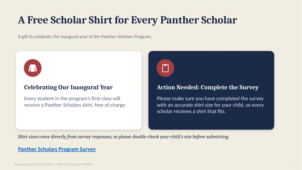 HIGHLAND OAKS MIDDLE SCHOOL Welcome, Panther - slide 5 of 15