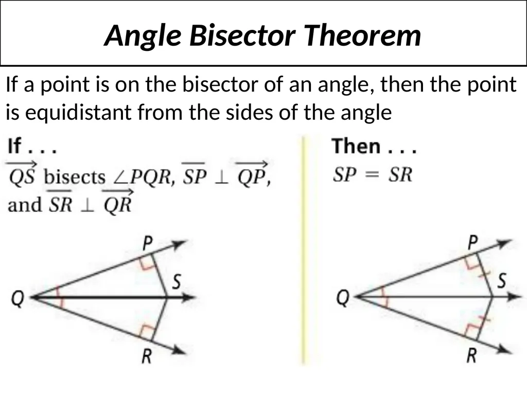 5-2 Perpendicular and Angle Bisectors A point is - slide 9 of 12