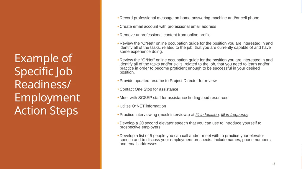 Individual Employment Plans and Case Management - slide 15 of 22