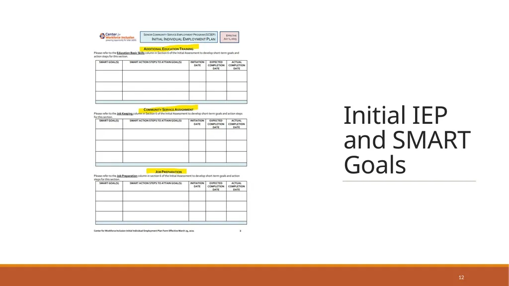 Individual Employment Plans and Case Management - slide 12 of 22