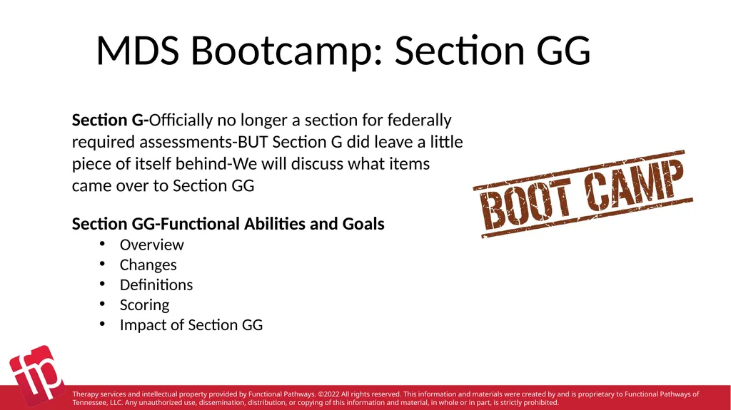 Functional Pathways MDS Section GG Therapy - slide 2 of 48