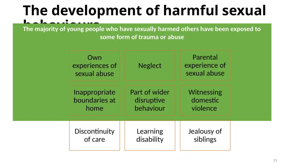 HSB- Harmful Sexual Behaviour Janet Mulvihill - slide 13 of 30