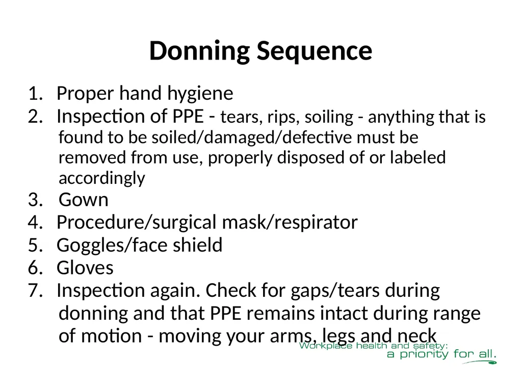 Donning & Doffing Personal Protective Equipment - slide 18 of 25