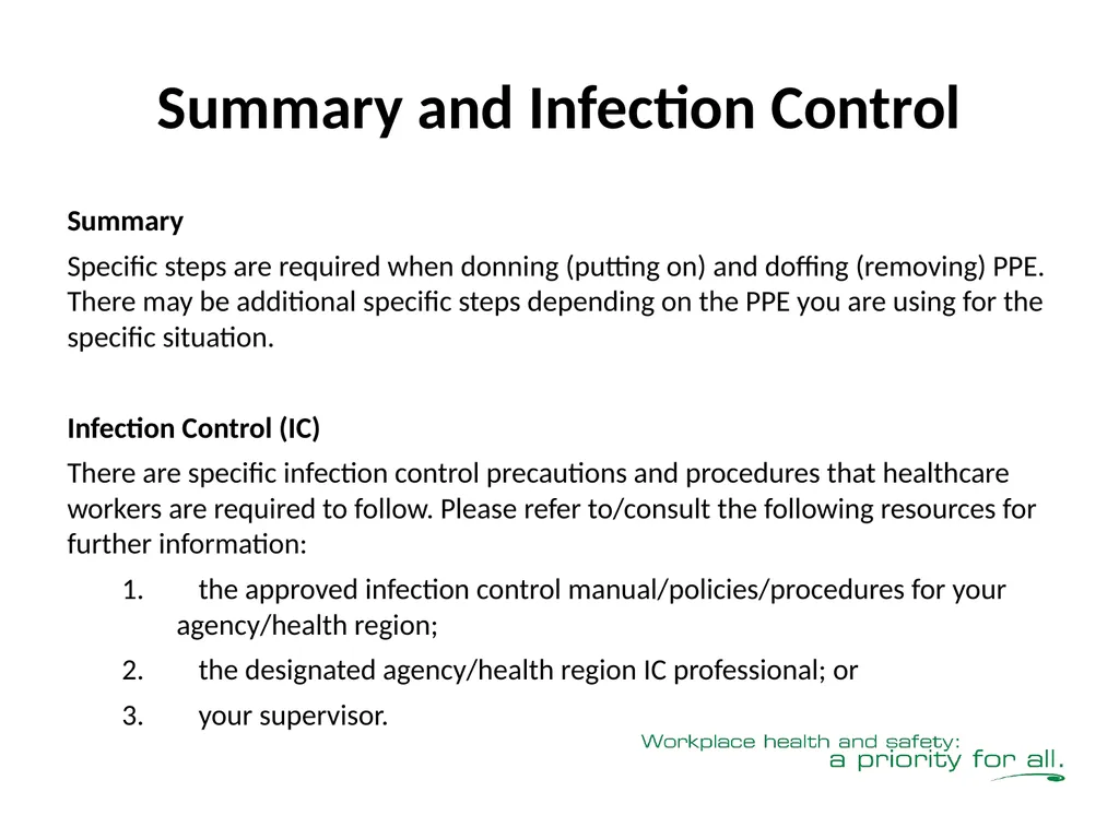 Donning & Doffing Personal Protective Equipment - slide 22 of 25