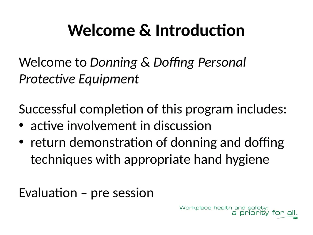 Donning & Doffing Personal Protective Equipment - slide 3 of 25