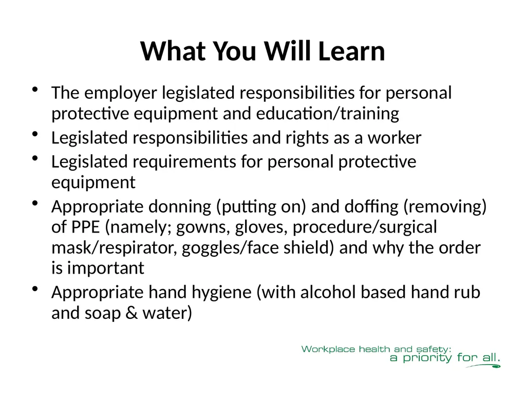 Donning & Doffing Personal Protective Equipment - slide 4 of 25