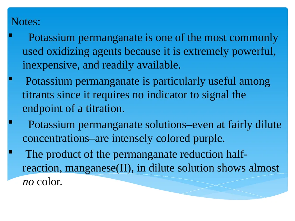 Oxidation-Reduction Titrations Redox Titration - slide 8 of 9