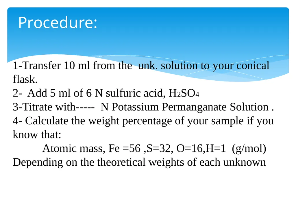 Oxidation-Reduction Titrations Redox Titration - slide 6 of 9