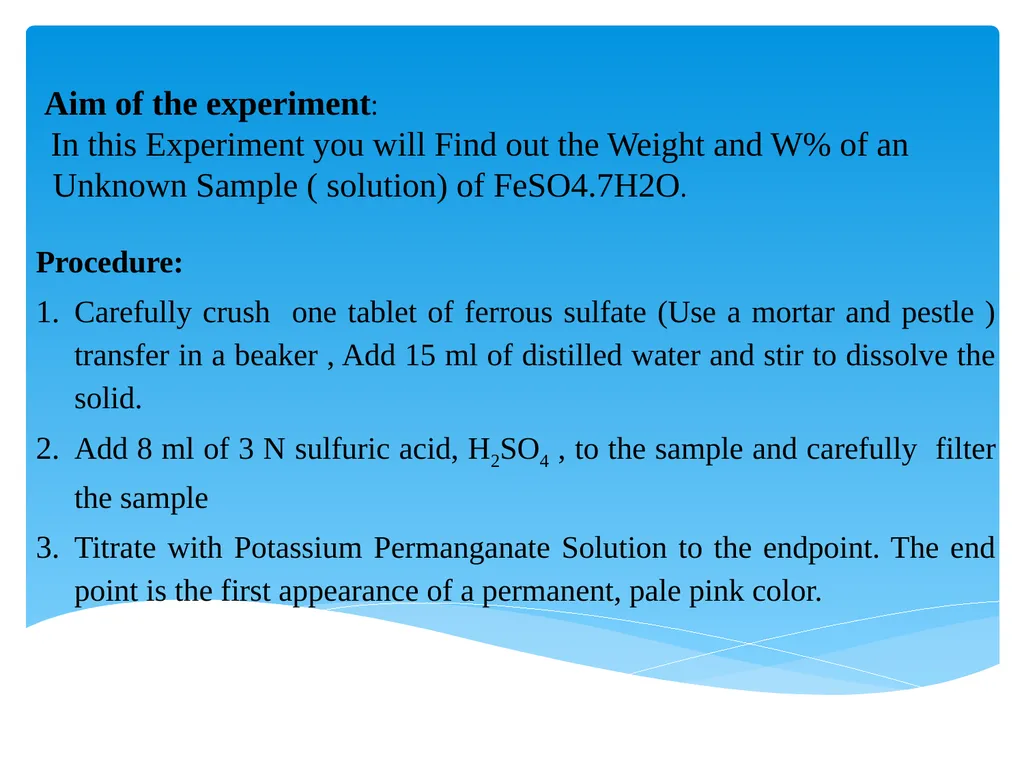 Oxidation-Reduction Titrations Redox Titration - slide 5 of 9