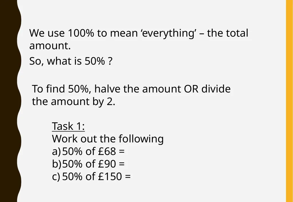 Percentages of amounts Functional Mathematics - slide 4 of 11