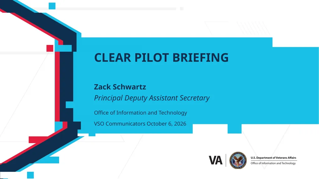 CLEAR Pilot Briefing Zack Schwartz Principal - slide 1 of 5