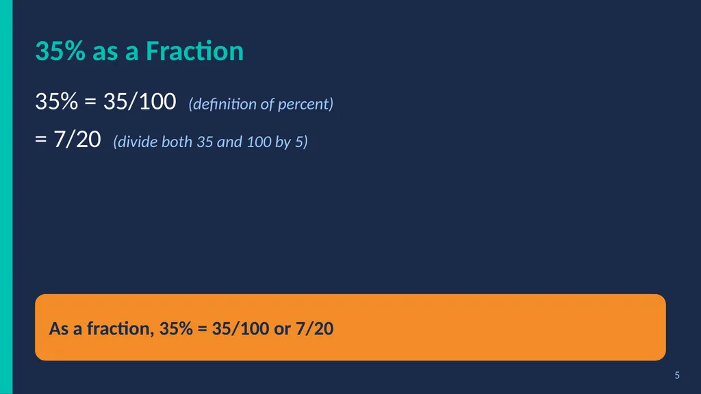 % Percent Power! Fractions, Decimals & Percents - slide 5 of 23