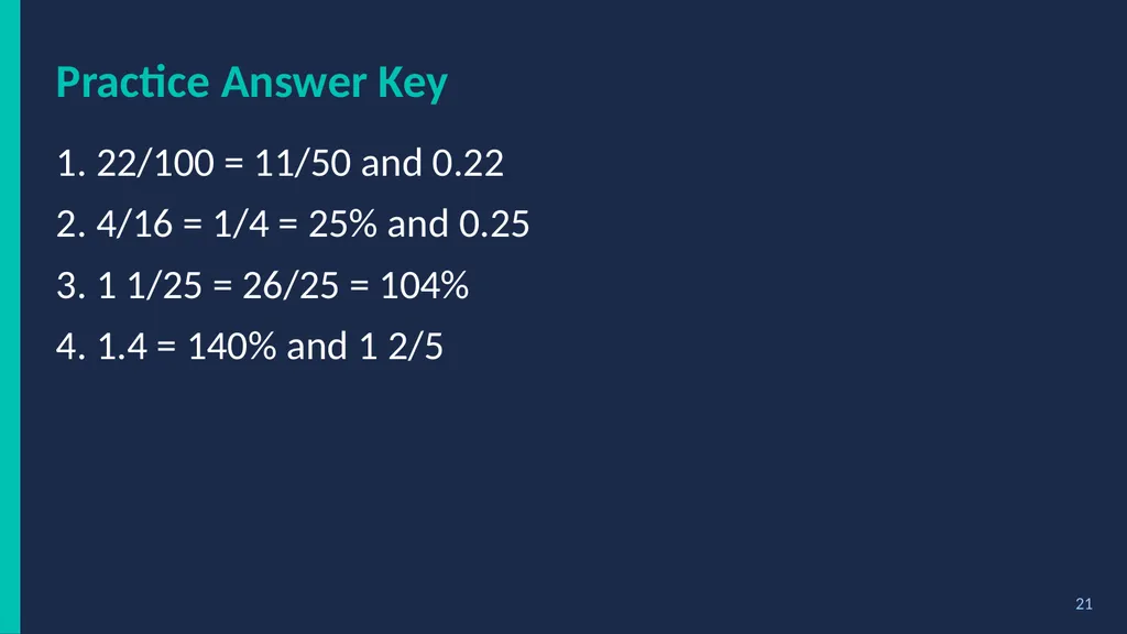 % Percent Power! Fractions, Decimals & Percents - slide 21 of 23