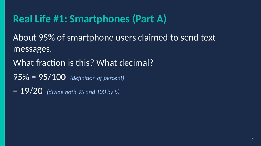 % Percent Power! Fractions, Decimals & Percents - slide 7 of 23