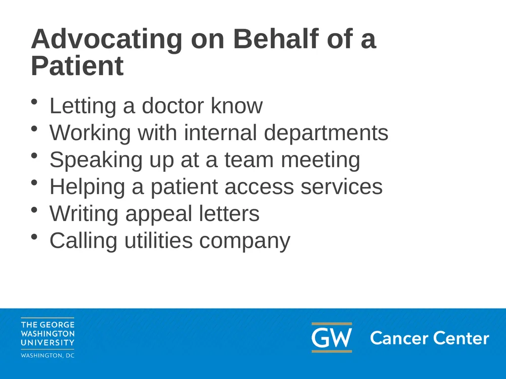 Lesson 2: Patient Advocacy Module 5: Enhancing - slide 9 of 37