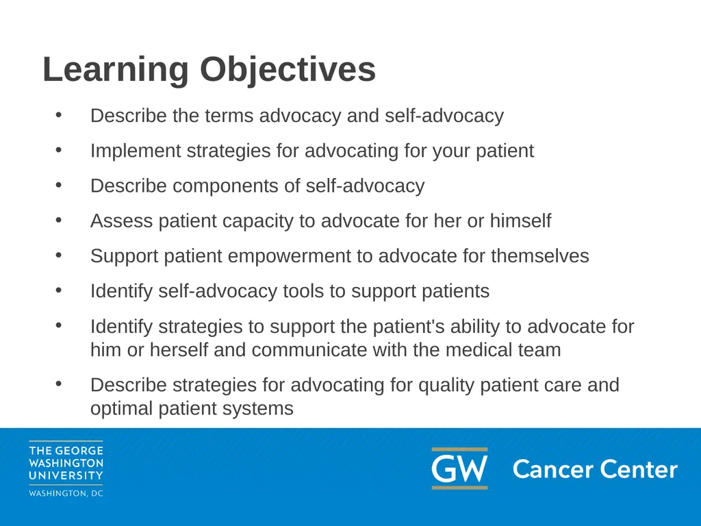 Lesson 2: Patient Advocacy Module 5: Enhancing - slide 4 of 37