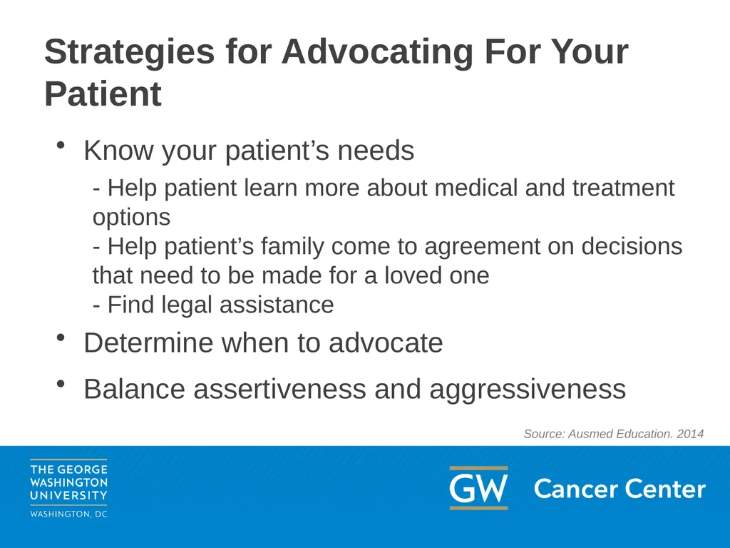 Lesson 2: Patient Advocacy Module 5: Enhancing - slide 8 of 37
