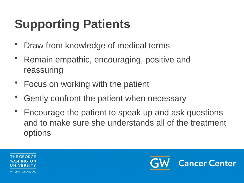 Lesson 2: Patient Advocacy Module 5: Enhancing - slide 32 of 37