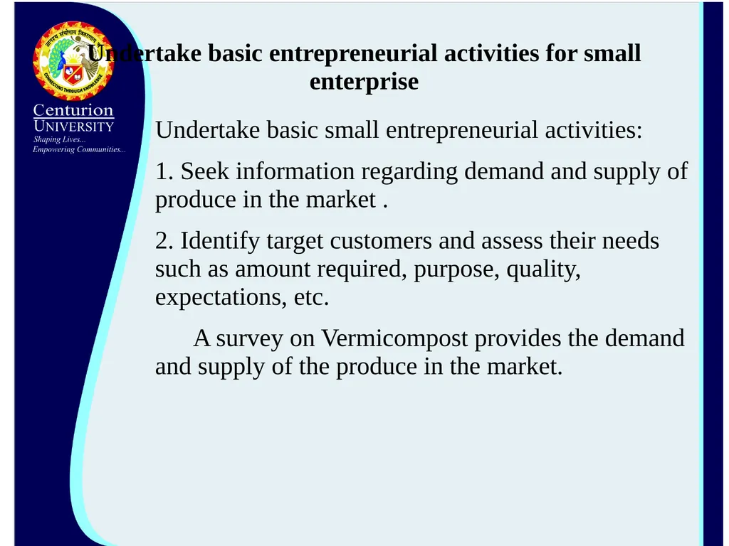 MODULE 13 Undertake basic entrepreneurial - slide 2 of 8