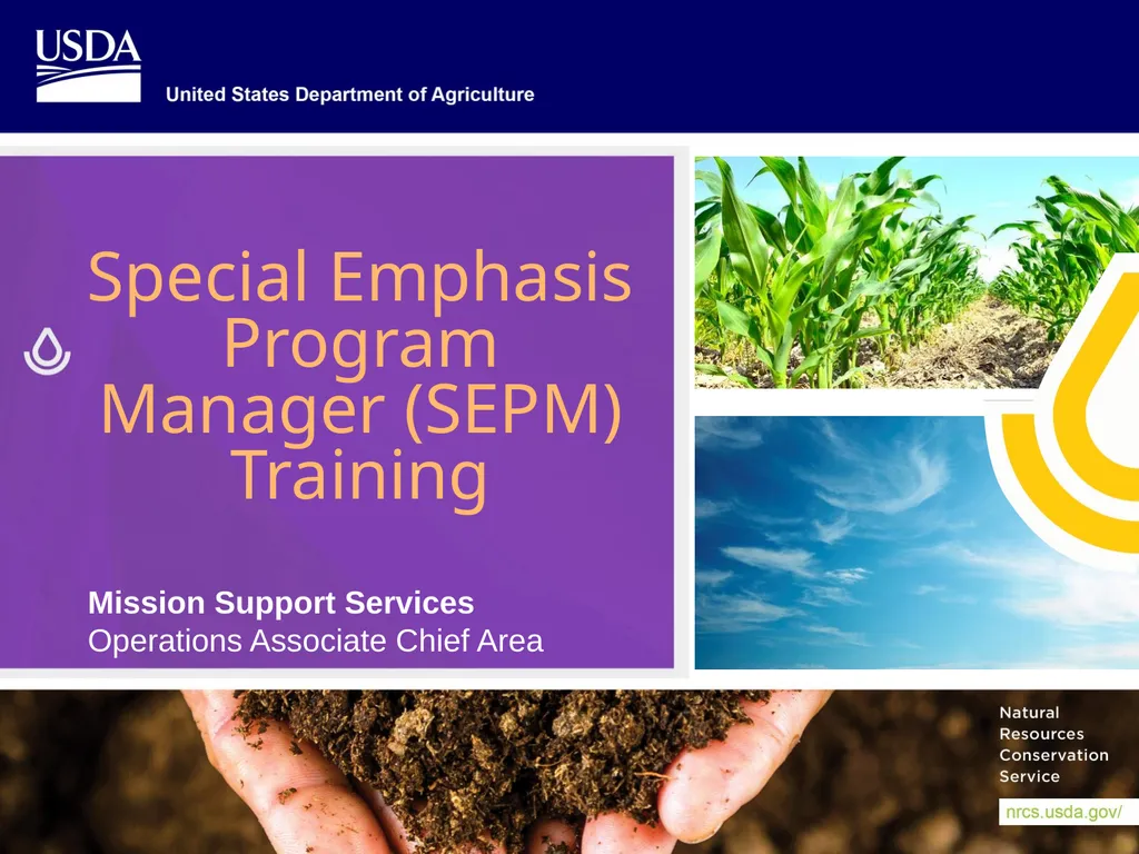 Special Emphasis Program Manager (SEPM) Training - slide 1 of 48