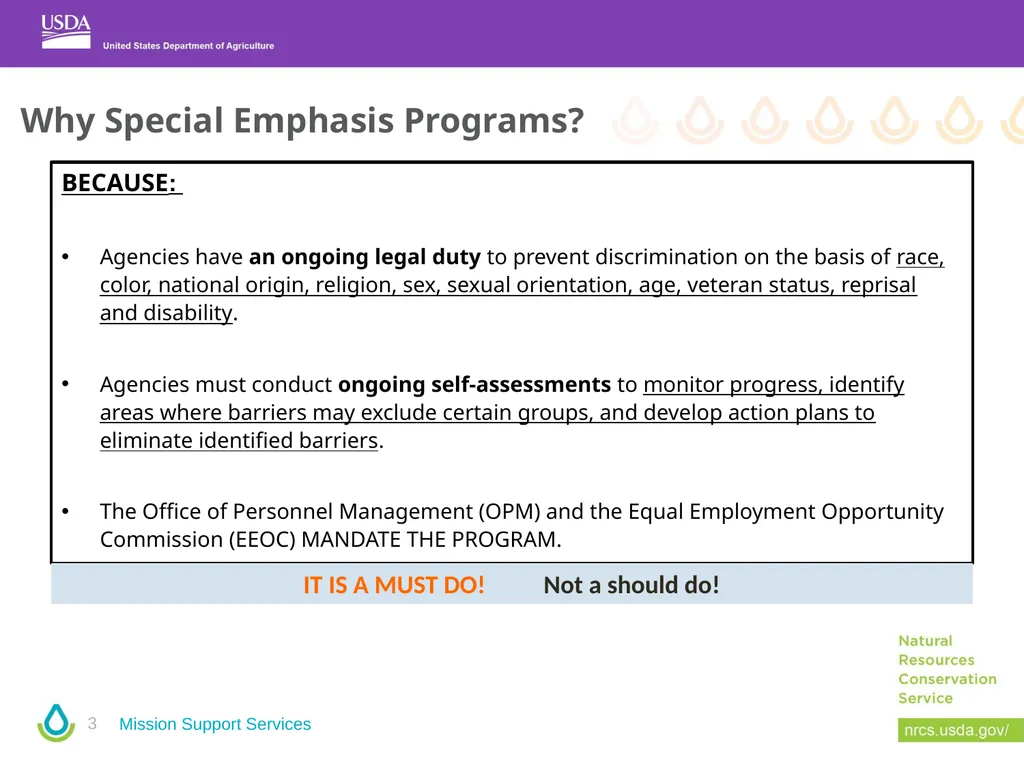 Special Emphasis Program Manager (SEPM) Training - slide 3 of 48