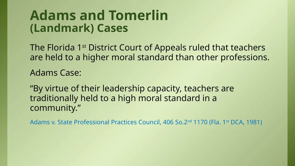 The Florida Code of Ethics and Principles of - slide 21 of 37