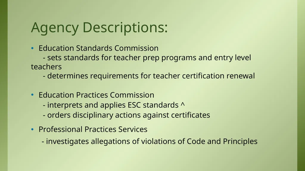 The Florida Code of Ethics and Principles of - slide 3 of 37