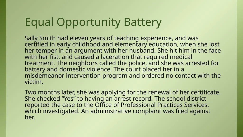 The Florida Code of Ethics and Principles of - slide 34 of 37