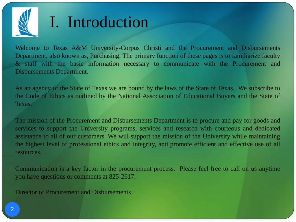 POLICY AND PROCEDURES HANDBOOK TEXAS A&M - slide 2 of 65