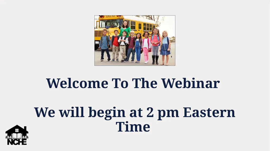Welcome To The Webinar We will begin at 2 pm - slide 1 of 30