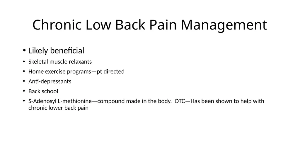 Common Back Pain Issues Presented by Brian Walker, - slide 29 of 47