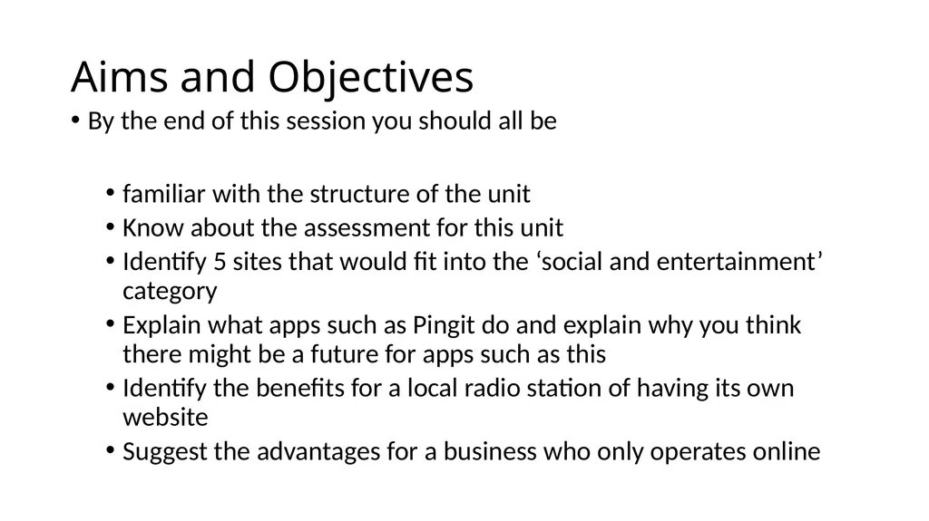 Unit 14 – Business Online Week 1 Ellen Smuts - slide 2 of 20