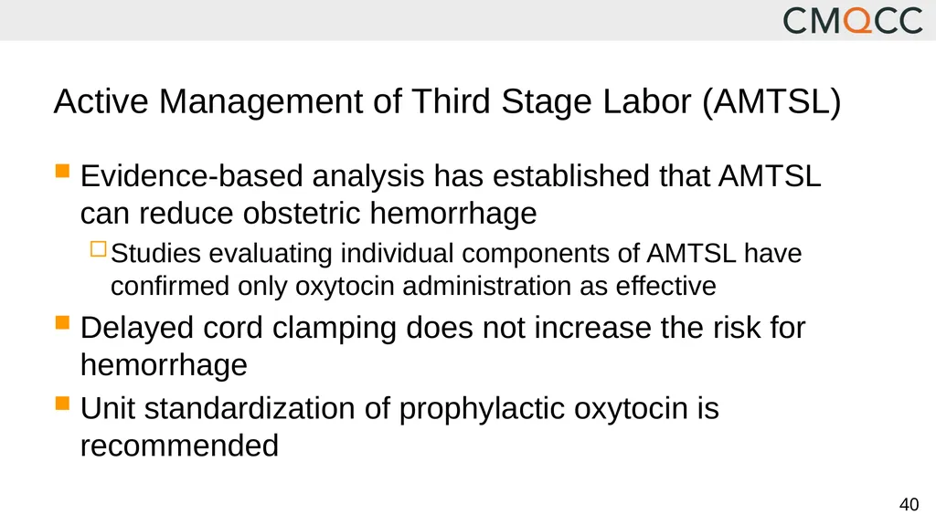 Improving Health Care Response to Obstetric - slide 40 of 70