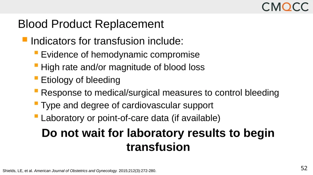 Improving Health Care Response to Obstetric - slide 52 of 70