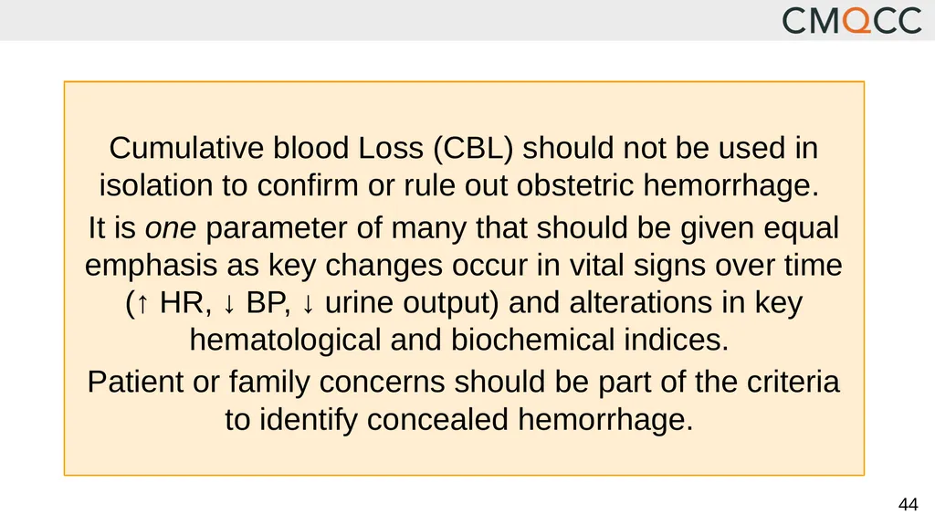Improving Health Care Response to Obstetric - slide 44 of 70
