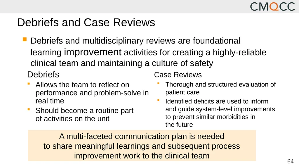Improving Health Care Response to Obstetric - slide 64 of 70