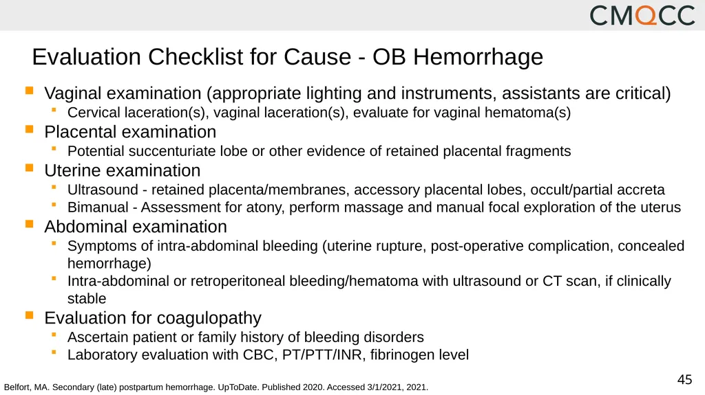 Improving Health Care Response to Obstetric - slide 45 of 70