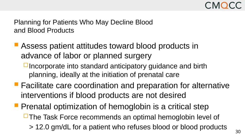 Improving Health Care Response to Obstetric - slide 30 of 70