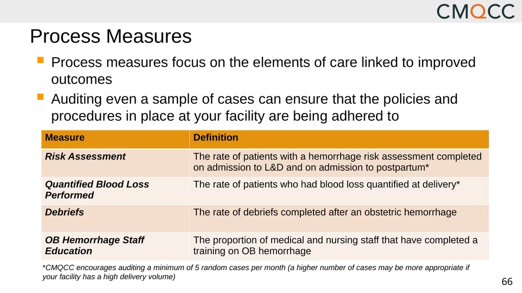 Improving Health Care Response to Obstetric - slide 66 of 70
