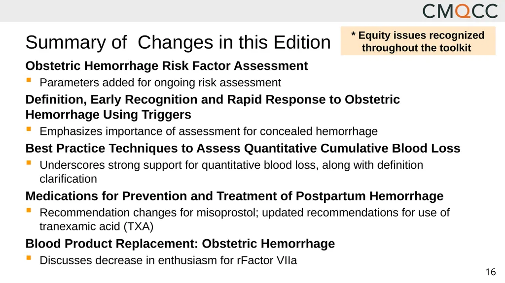 Improving Health Care Response to Obstetric - slide 16 of 70