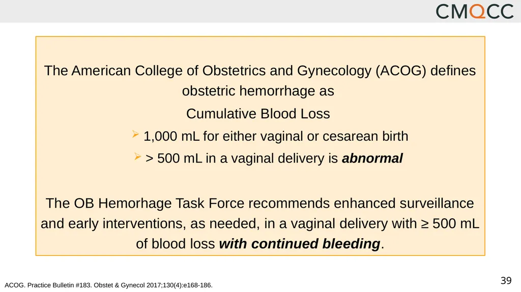 Improving Health Care Response to Obstetric - slide 39 of 70