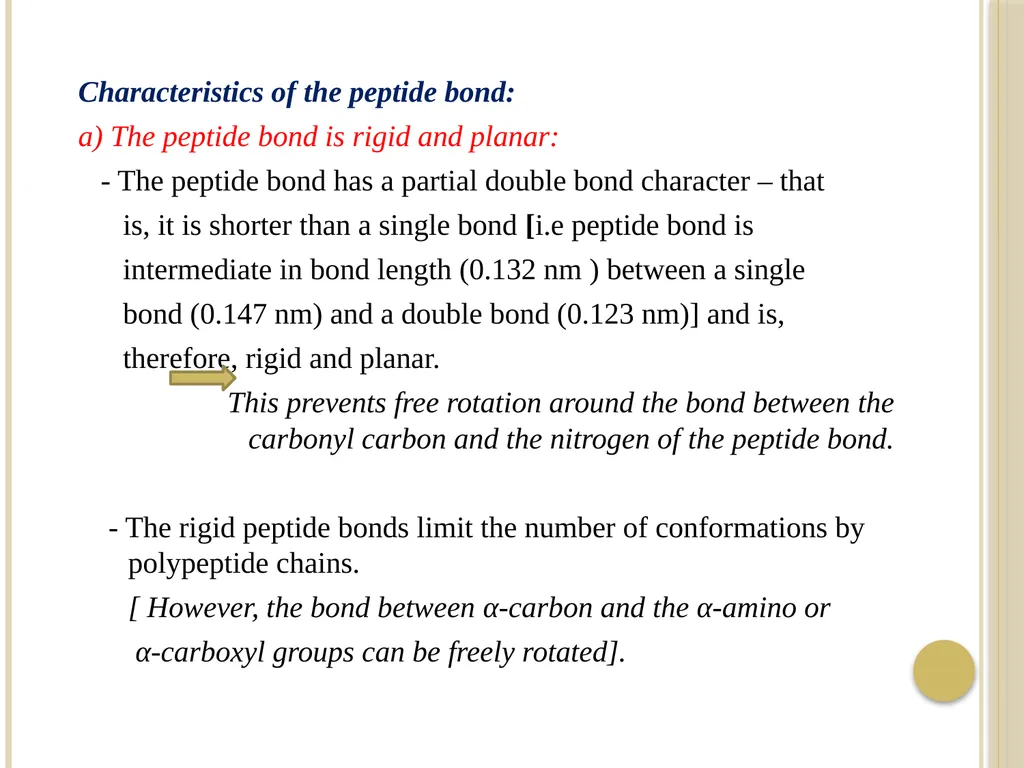 Chapter 3: Proteins Protein Biochemistry (BCH 303) - slide 20 of 107