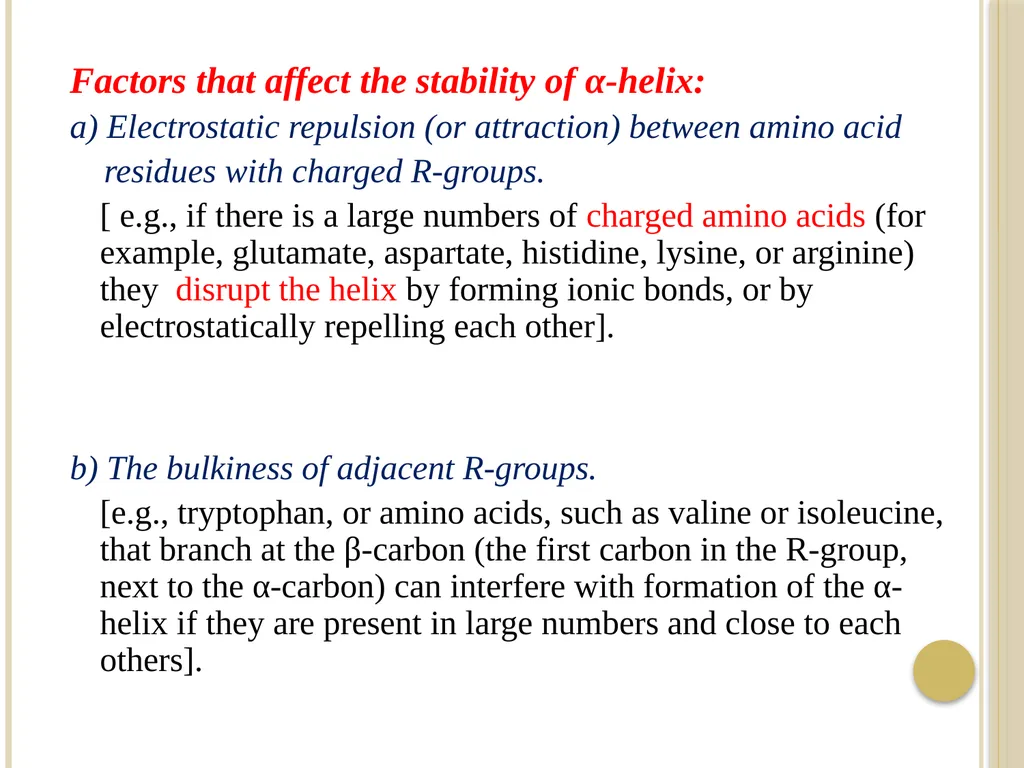 Chapter 3: Proteins Protein Biochemistry (BCH 303) - slide 31 of 107