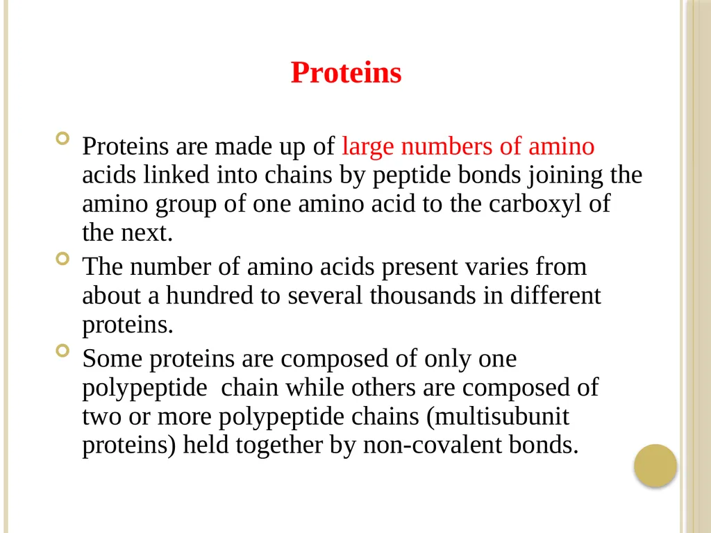 Chapter 3: Proteins Protein Biochemistry (BCH 303) - slide 2 of 107