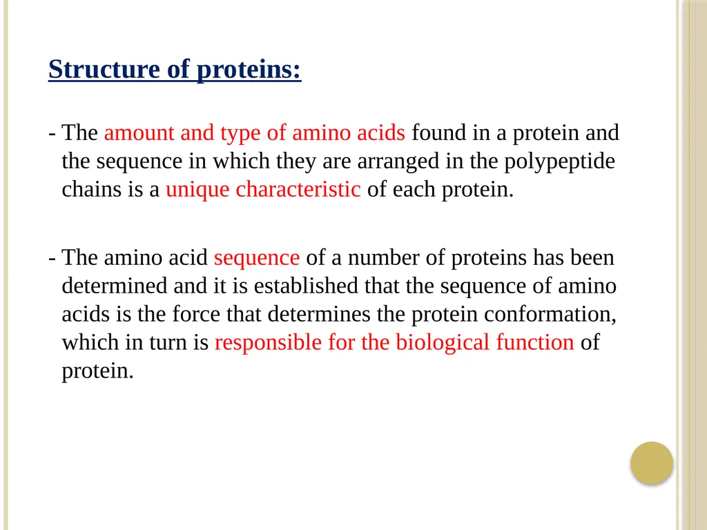 Chapter 3: Proteins Protein Biochemistry (BCH 303) - slide 14 of 107